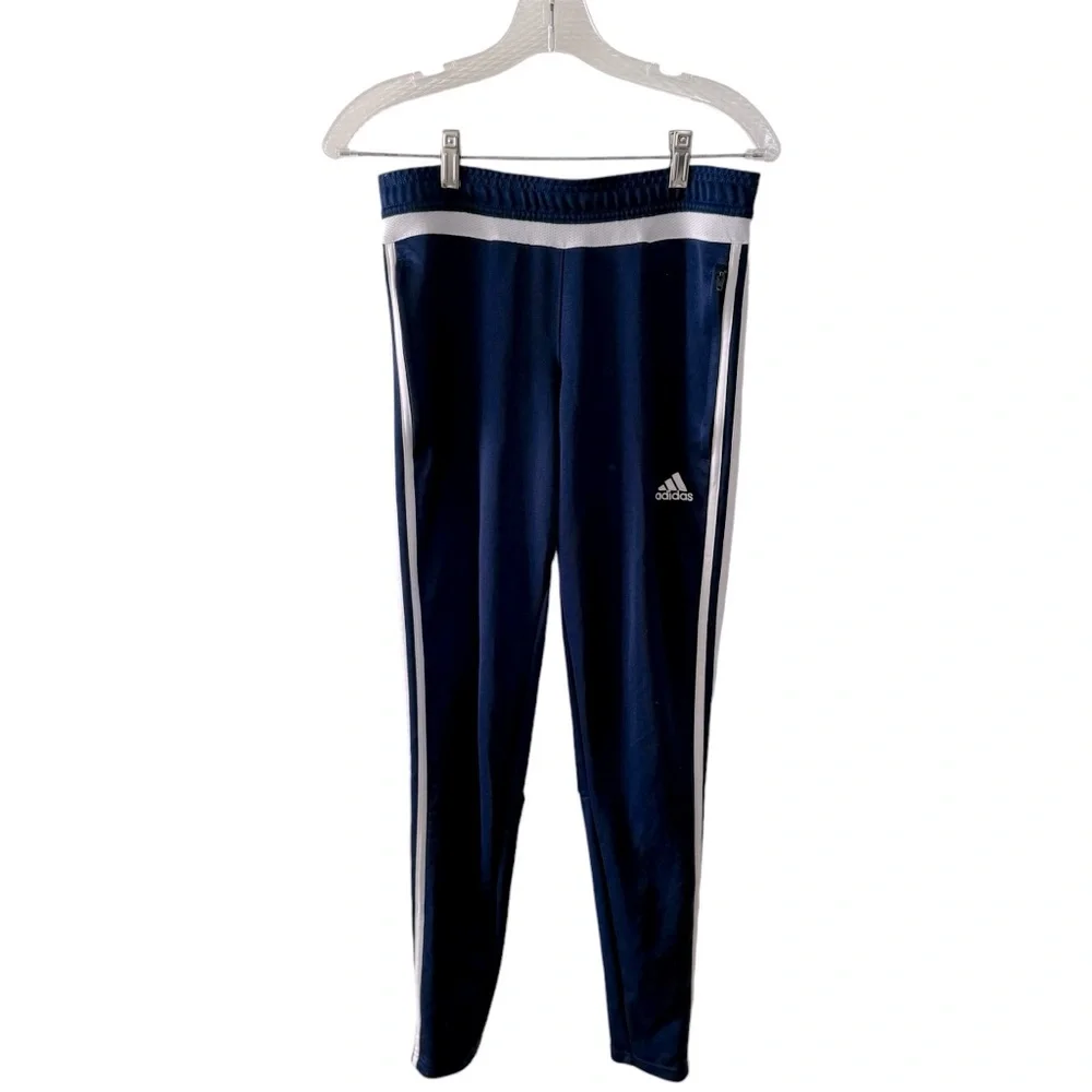 Adidas Training Track Pants Youth Boy Girl Size Small Navy Blue and White - Picture 14 of 14